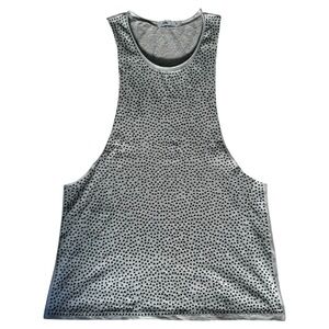 Grey Studded Y2K Muscle Tank Top